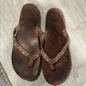 Women’s Brown Leather Rainbow Sandals